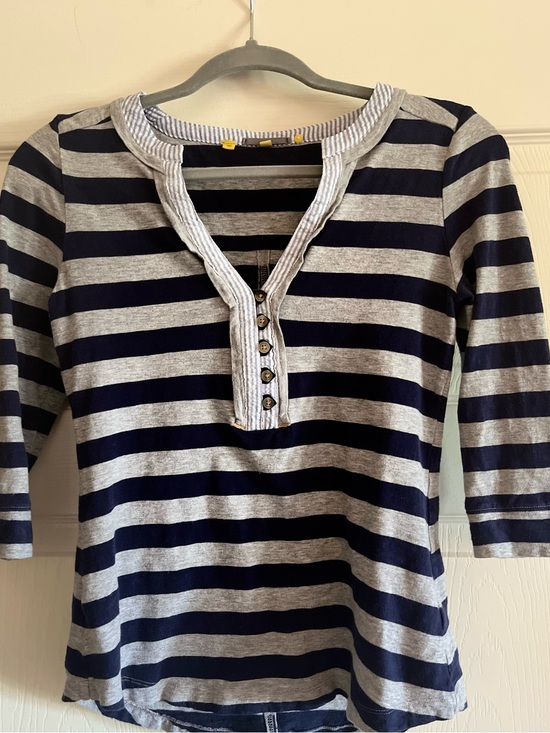 Anthropologie Tops - Anthropologie Button Striped Henley T-Shirt XSmall